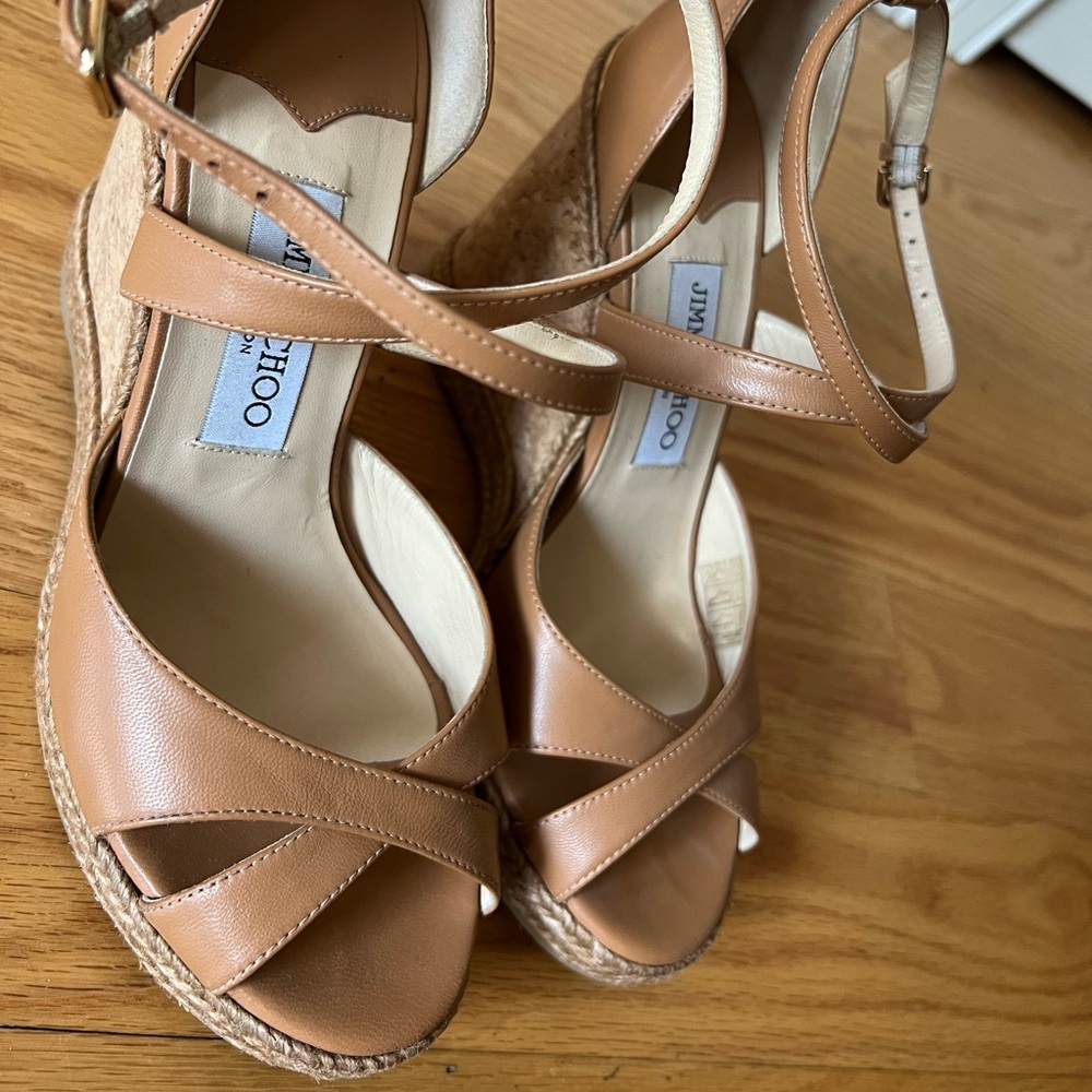 Jimmy Choo Tan Wedges - Picture 8 of 9